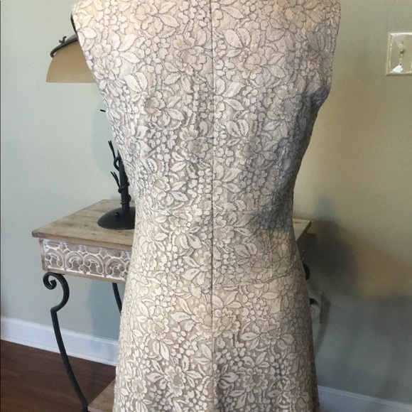 Taupe with ivory lace, casual or formal - Picture 4 of 5